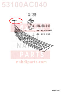 53100AC040,GRILLE, RADIATOR,شبك 
