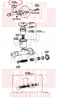 4720135120,CYLINDER ASSY, MASTER, W/O BOOSTER,سلندر (أسطوانة )