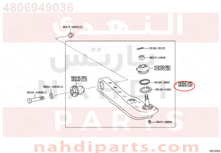 4806949036,ARM SUB-ASSY, FRONT SUSPENSION, LOWER NO.1 LH,مقص  امامى تحت يسار 