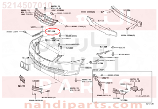 5214507010,STAY, FRONT BUMPER, NO.2 RH,قاعدة صدام