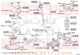 4871006170,ARM ASSY, REAR SUSPENSION, NO.1 RH,ذراع  