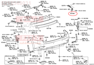 5215548031,SUPPORT, REAR BUMPER SIDE, RH,دعامة 