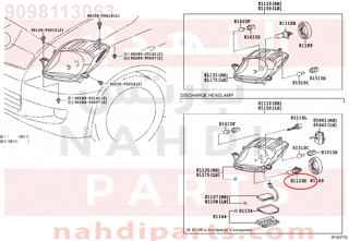 9098113063,BULB(FOR HEADLAMP, NO.2),لمبة كشاف 