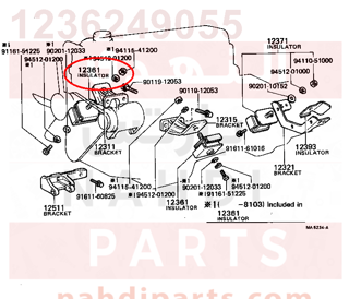 1236249055,INSULATOR, ENGINE MOUNTING, FRONT,كرسي  المحرك 