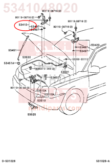 5341048020,HINGE ASSY, HOOD, RH,مفصلة كبوت يمين