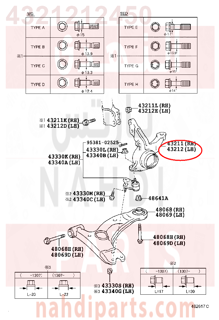 4321212450,KNUCKLE, STEERING, يسار  ,قاعدة فلنجة مع المساعد والهوب يسار