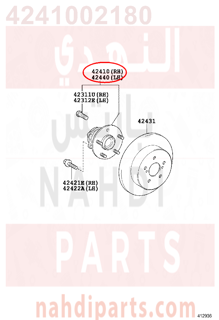 4241002180,HUB & BEARING ASSY, REAR AXLE, RH,قاعدة فلنجة خلفي 