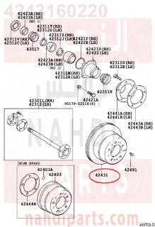 4243160220,DISC, REAR,هوب فرامل خلفي