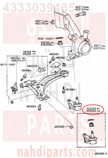 4333039435,JOINT ASSY, LOWER BALL, FRONT RH,جوزة مقص