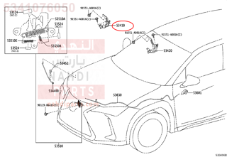 5341076050,HINGE ASSY, HOOD, RH,مفصلة كبوت يمين