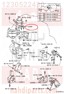 1230522430,INSULATOR SUB-ASSY, ENGINE MOUNTING, RH,كرسي مكينة علوي