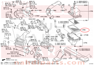 17801F0040,ELEMENT SUB-ASSY, AIR CLEANER FILTER,فلتر هواء مكينة