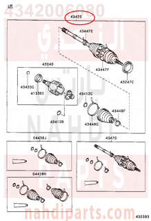 4342006080,SHAFT ASSY, FRONT DRIVE, LH,عكس أمامي يسار كامل