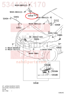 534100K170,HINGE ASSY, HOOD, RH,مفصلة كبوت يمين