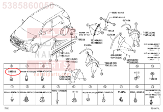 5385860050,BOLT, WHEEL OPENING SET,مسمار 