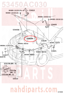 53450AC030,SUPPORT ASSY, HOOD, LH,مساعد كبوت 