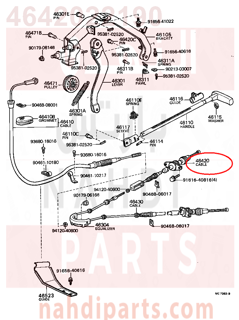 4642022190,CABLE ASSY, PARKING BRAKE, NO.2,كيبل سلك توصيل 