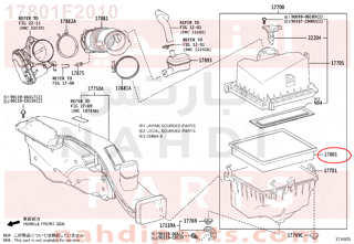 17801F2010,ELEMENT SUB-ASSY, AIR CLEANER FILTER,فلتر هواء مكينة