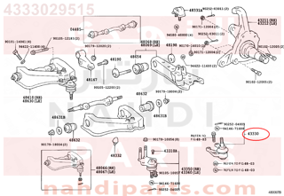 4333029515,JOINT ASSY, LOWER BALL, FRONT RH,جوزوة مقص 