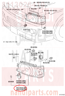 8113026410,UNIT ASSY, HEADLAMP,,شمعة نور أمامي يمين