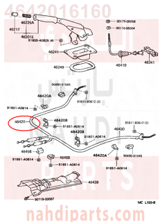 4642016160,CABLE ASSY, PARKING BRAKE, NO.2,كيبل سلك توصيل 