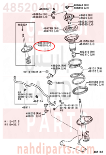 4852049015,ABSORBER ASSY, SHOCK, FRONT LH,مساعد أمامي يسار