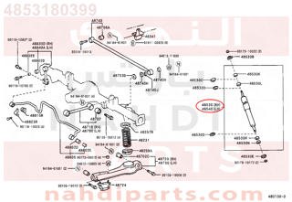 4853180399,ABSORBER ASSY, SHOCK, REAR RH,مساعد خلفى يمين 