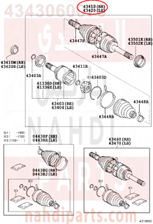 4343060070,SHAFT ASSY, FRONT DRIVE, RH,عكس أمامي يمين كامل 