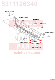 5311126340,GRILLE, RADIATOR,شبك 