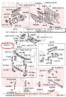 5356130010,GUIDE, HOOD AUXILIARY CATCH HOOK,يد قفل الكبوت 