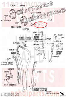 118210V020,BEARING, CAMSHAFT, NO.2,سبيكة عمود التيمن 