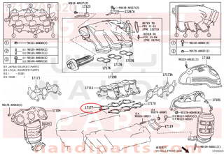 171770P020,GASKET, INTAKE MANIFOLD TO HEAD, NO.1,وجه  