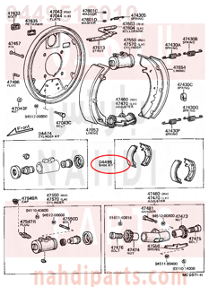 0449512010,SHOE KIT, REAR BRAKE,هلال قماش خلفي داخل الهوب