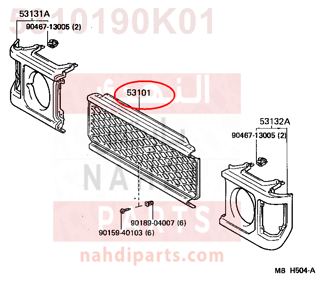 5310190K01,GRILLE SUB-ASSY, RADIATOR,شبك أمامي - شبك كبوت