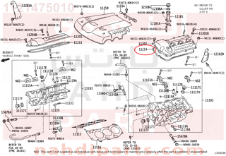 1121475010,GASKET, CYLINDER HEAD COVER, NO.2,وجه  