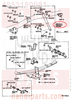 4853180081,ABSORBER ASSY, SHOCK, REAR RH,مساعد خلفى يمين 