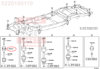 5220160110,CUSHIION SUB-ASSY, CAB MOUNTING, NO.1 UPPER,جلدة  شاس 