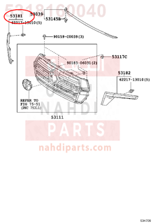 5318160040,COVER, HEADLAMP, RH,نيكل شمعة يمين