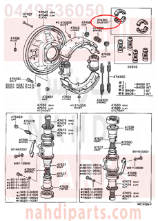 0449536050,SHOE KIT, REAR BRAKE,قماشات فرامل خلفى  