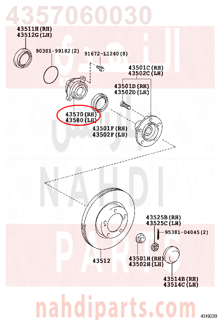 4357060030,BEARING ASSY, FRONT AXLE W/ABS ROTOR RH,رمان بلي