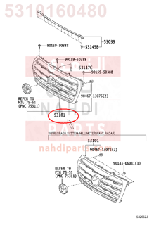 5310160480,GRILLE SUB-ASSY, RADIATOR,شبك أمامي - شبك كبوت