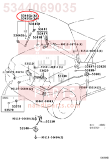 5344069035,SUPPORT ASSY, HOOD, RH,مساعد كبوت 