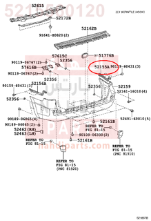 5215560120,SUPPORT, REAR BUMPER SIDE, RH,دعامة 