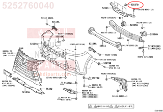 5252760040,RETAINER, FRONT BUMPER, LOWER NO.2,وصلة قاعدة 