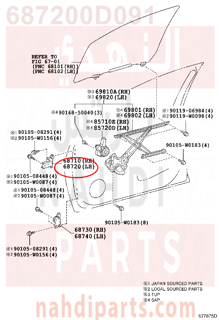 687200D091,HINGE ASSY, FRONT DOOR, UPPER LH,HINGE   الباب الأمامي، UPPER LH