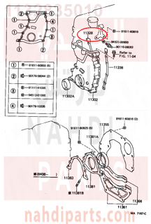 1132835010,GASKET, TIMING GEAR OR CHAIN COVER,وجه  