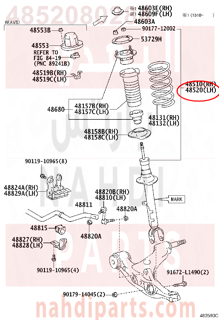 4852080284,ABSORBER ASSY, SHOCK, FRONT LH,مساعد أمامي يسار