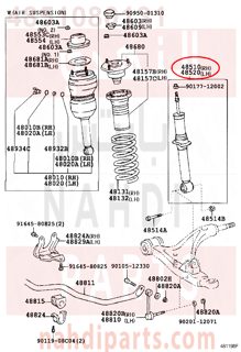 4851080131,ABSORBER ASSY, SHOCK, FRONT RH,مساعد أمامي يمين