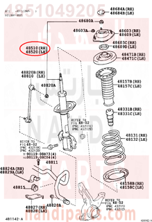 4851049205,ABSORBER ASSY, SHOCK, FRONT RH,مساعد أمامي يمين