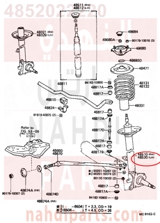 4852022220,ABSORBER ASSY, SHOCK, FRONT LH,مساعد أمامي يسار